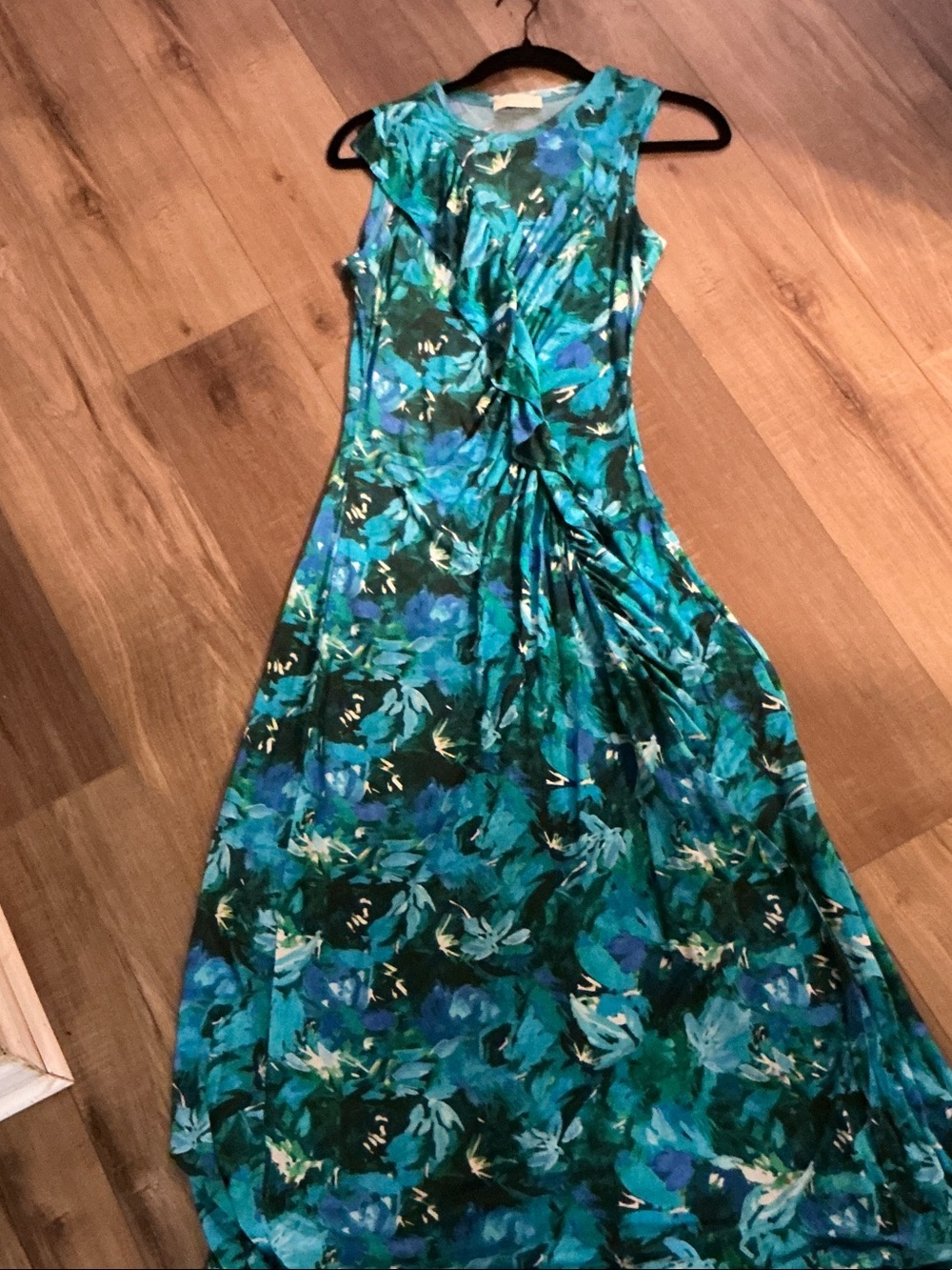 Ulla Johnson Sleeveless Teal Floral Maxi Dress - Elegant Summer Style
